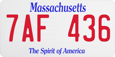 MA license plate 7AF436