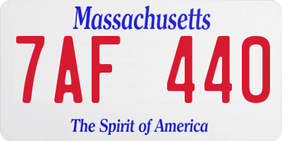 MA license plate 7AF440