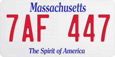 MA license plate 7AF447