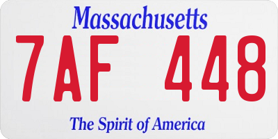 MA license plate 7AF448