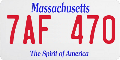 MA license plate 7AF470