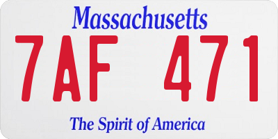 MA license plate 7AF471