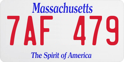 MA license plate 7AF479