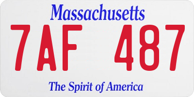 MA license plate 7AF487
