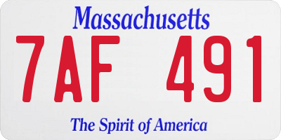 MA license plate 7AF491