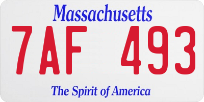 MA license plate 7AF493