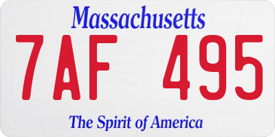 MA license plate 7AF495