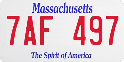 MA license plate 7AF497