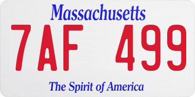 MA license plate 7AF499