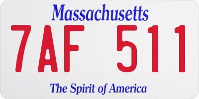 MA license plate 7AF511