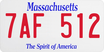 MA license plate 7AF512