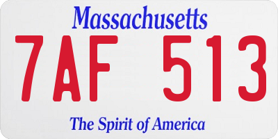 MA license plate 7AF513