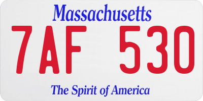 MA license plate 7AF530