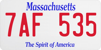MA license plate 7AF535