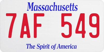 MA license plate 7AF549