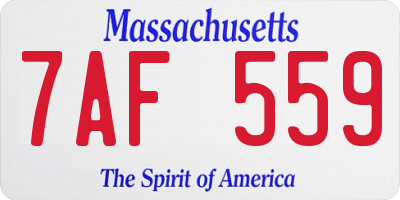 MA license plate 7AF559