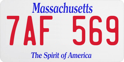 MA license plate 7AF569
