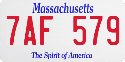 MA license plate 7AF579