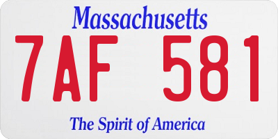MA license plate 7AF581