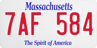 MA license plate 7AF584