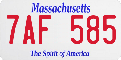 MA license plate 7AF585
