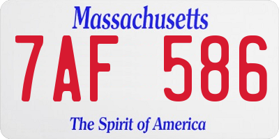 MA license plate 7AF586