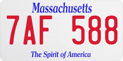 MA license plate 7AF588