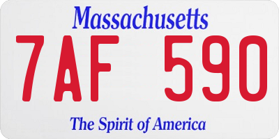 MA license plate 7AF590
