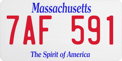 MA license plate 7AF591