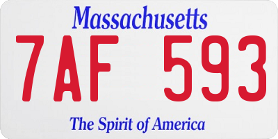 MA license plate 7AF593