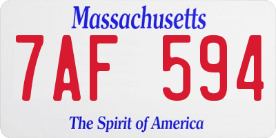 MA license plate 7AF594