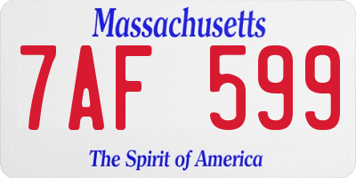 MA license plate 7AF599