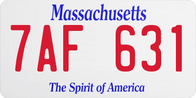 MA license plate 7AF631