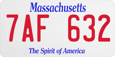 MA license plate 7AF632