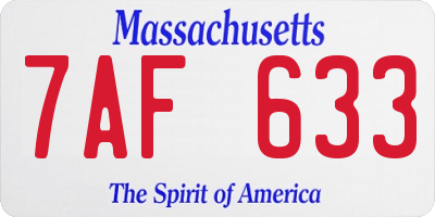 MA license plate 7AF633
