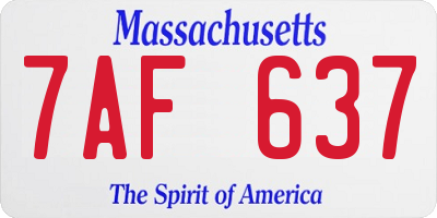 MA license plate 7AF637