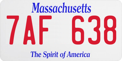 MA license plate 7AF638