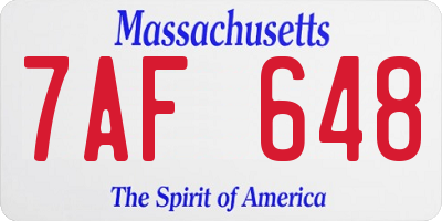 MA license plate 7AF648