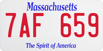 MA license plate 7AF659