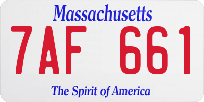 MA license plate 7AF661