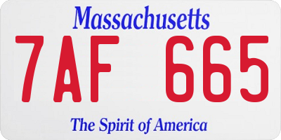 MA license plate 7AF665