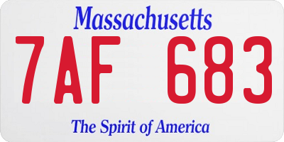 MA license plate 7AF683