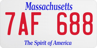 MA license plate 7AF688