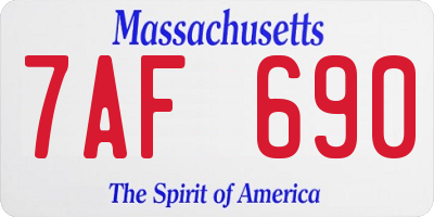 MA license plate 7AF690