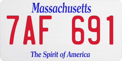 MA license plate 7AF691