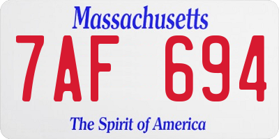 MA license plate 7AF694