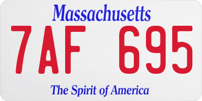 MA license plate 7AF695