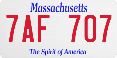MA license plate 7AF707