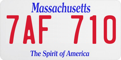 MA license plate 7AF710