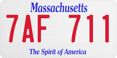 MA license plate 7AF711